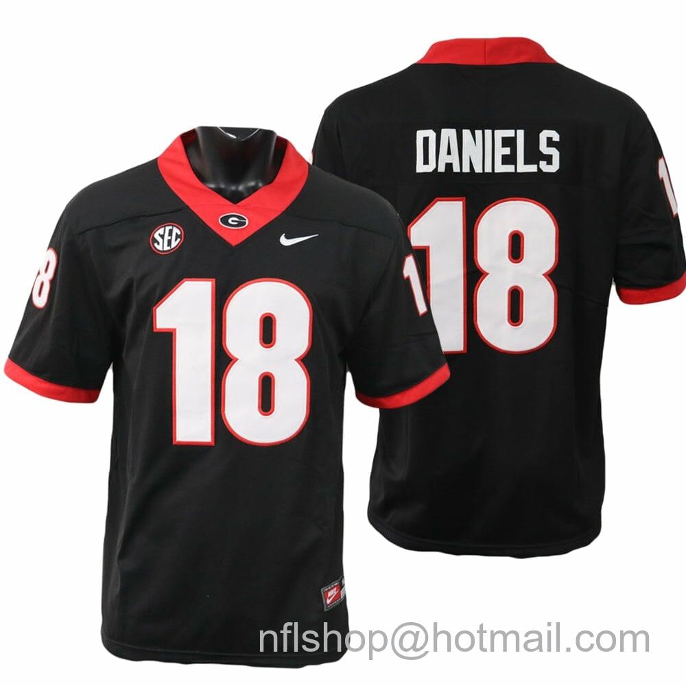 Men's Nike Georgia Bulldogs JT Daniels Jersey #18 College Football Game Black Alternative