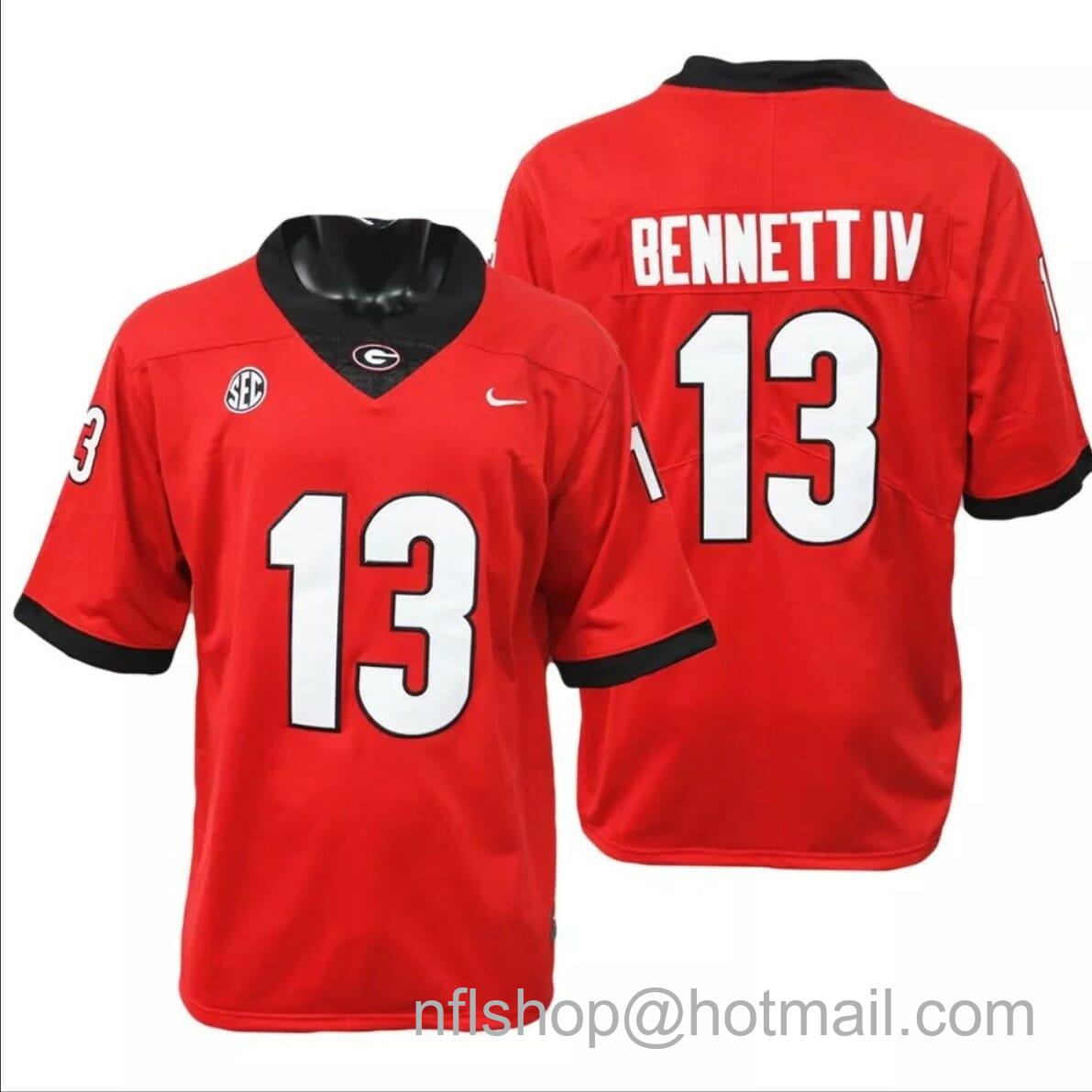 Men's Nike Stetson Bennett IV UGA Jersey #13 Game College Football Red