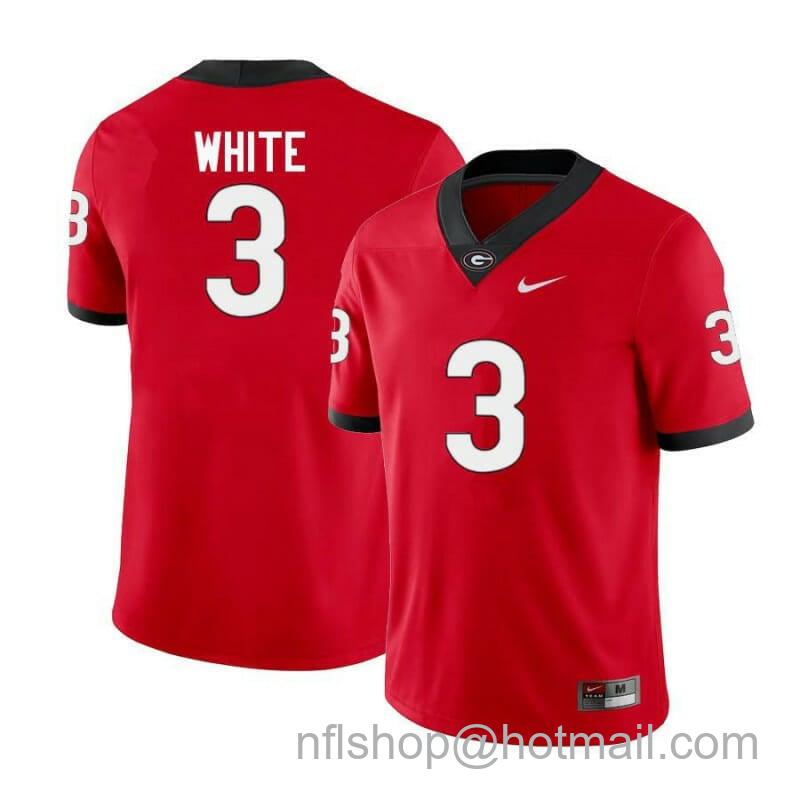 Men's Nike Georgia Bulldogs #3 Zamir White College Football Jersey Red