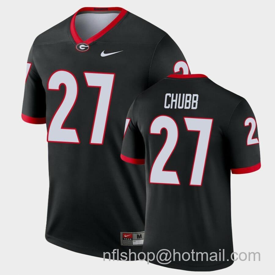 Men's Nike Georgia Bulldogs #27 Nick Chubb Black Legend Alternate Jersey