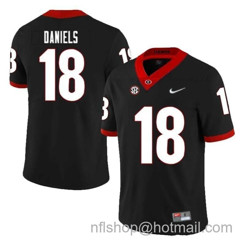 Men's Nike Georgia Bulldogs #18 Jt Daniels NCAA College Football Jersey Black