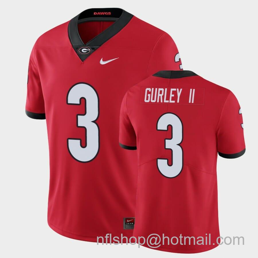 Men's Nike Georgia Bulldogs #3 Todd Gurley II Red Limited Jersey