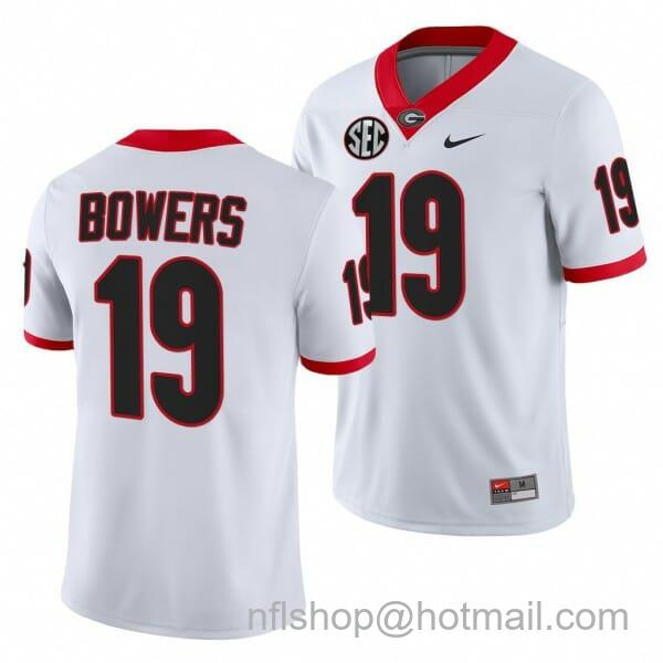 Men's Nike UGA Brock Bowers Jersey #19 White College Football