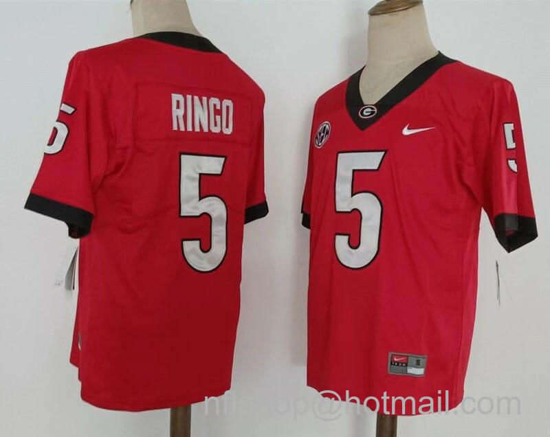 Men's Nike Georgia Bulldogs #5 Ringo NCAA Football Jersey Red New