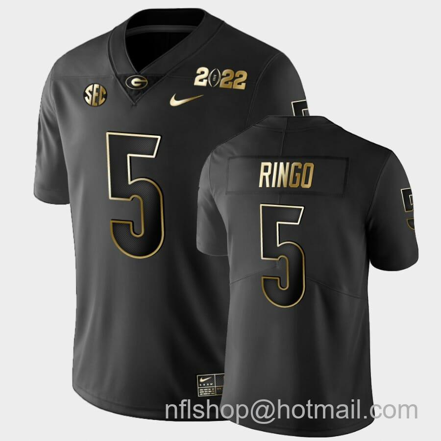 Men's Nike Kelee Ringo UGA Jersey #5 Black 2021 National Champions Golden