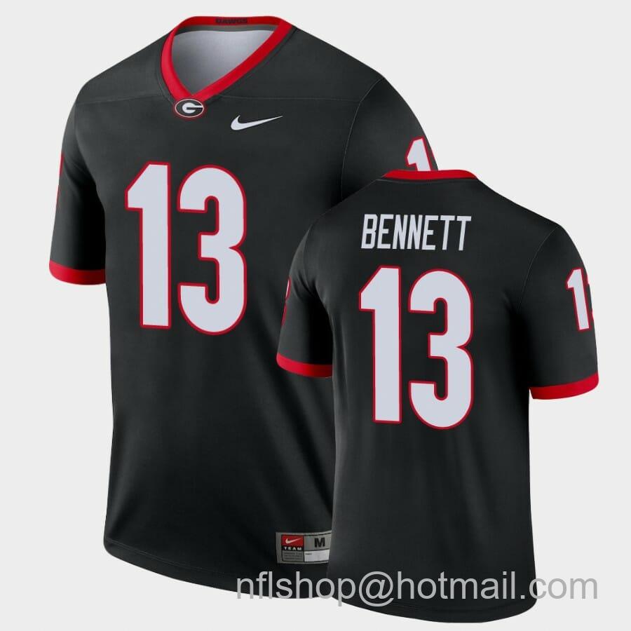 Men's Nike Bennett UGA Jersey #13 Black Legend Alternate