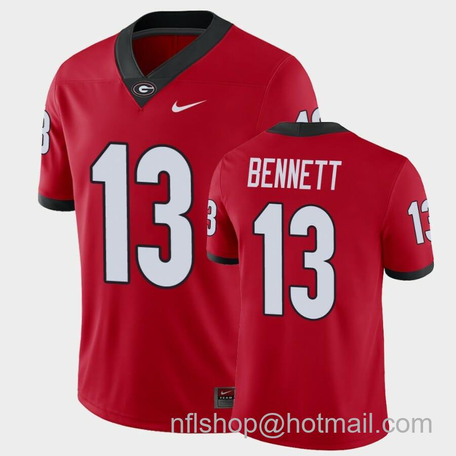 Men's Nike Georgia Bennett Jersey #13 Red College Football Alumni Player