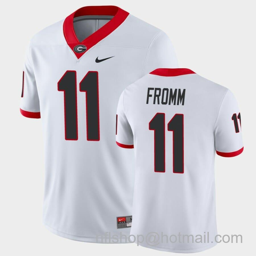 Men's Nike Georgia Bulldogs #11 Jake Fromm White Game College Football Jersey