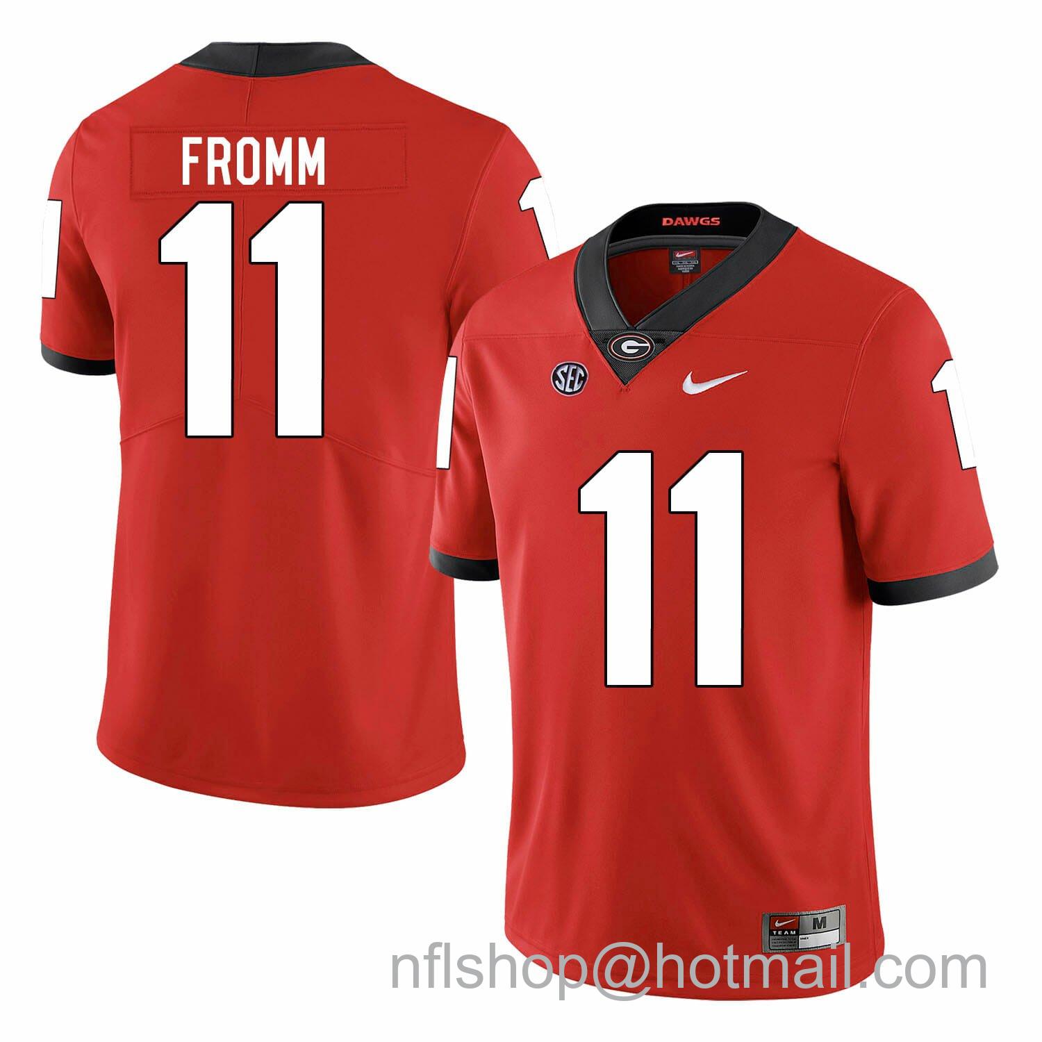 Men's Nike Georgia Bulldogs #11 Jake Fromm College Football Jersey Red