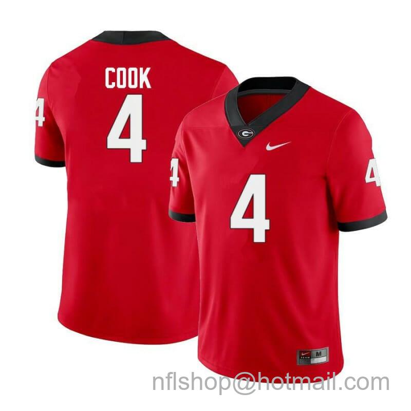 Men's Nike Georgia Bulldogs #4 James Cook III College Football Jersey Limited Red