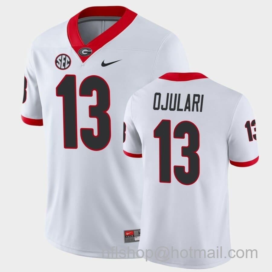 Men's Nike Georgia Bulldogs #13 Azeez Ojulari White Game College Football Jersey