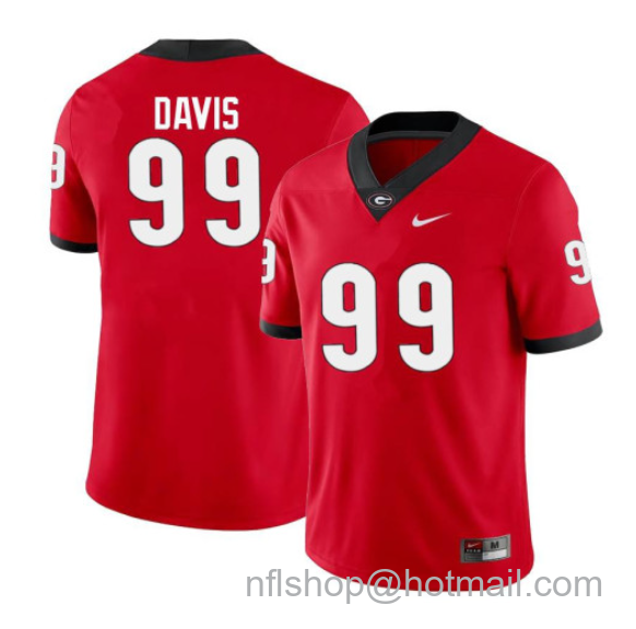 Men's Nike Jordan Davis Jersey Georgia Bulldogs #99 Alumni College Football Red