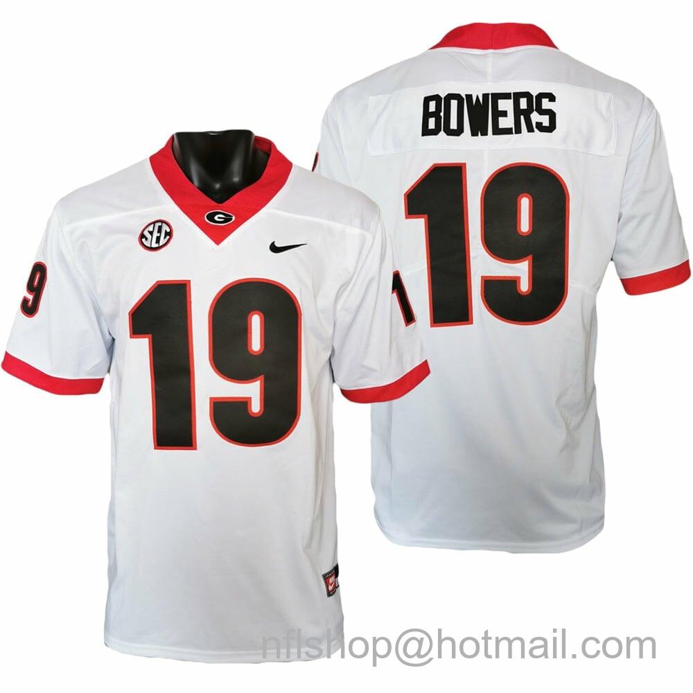 Men's Nike Georgia Bulldogs Brock Bowers Jersey #19 College Football Game White