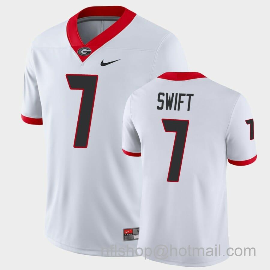 Men's Nike Georgia Bulldogs #7 DAndre Swift White Game College Football Jersey