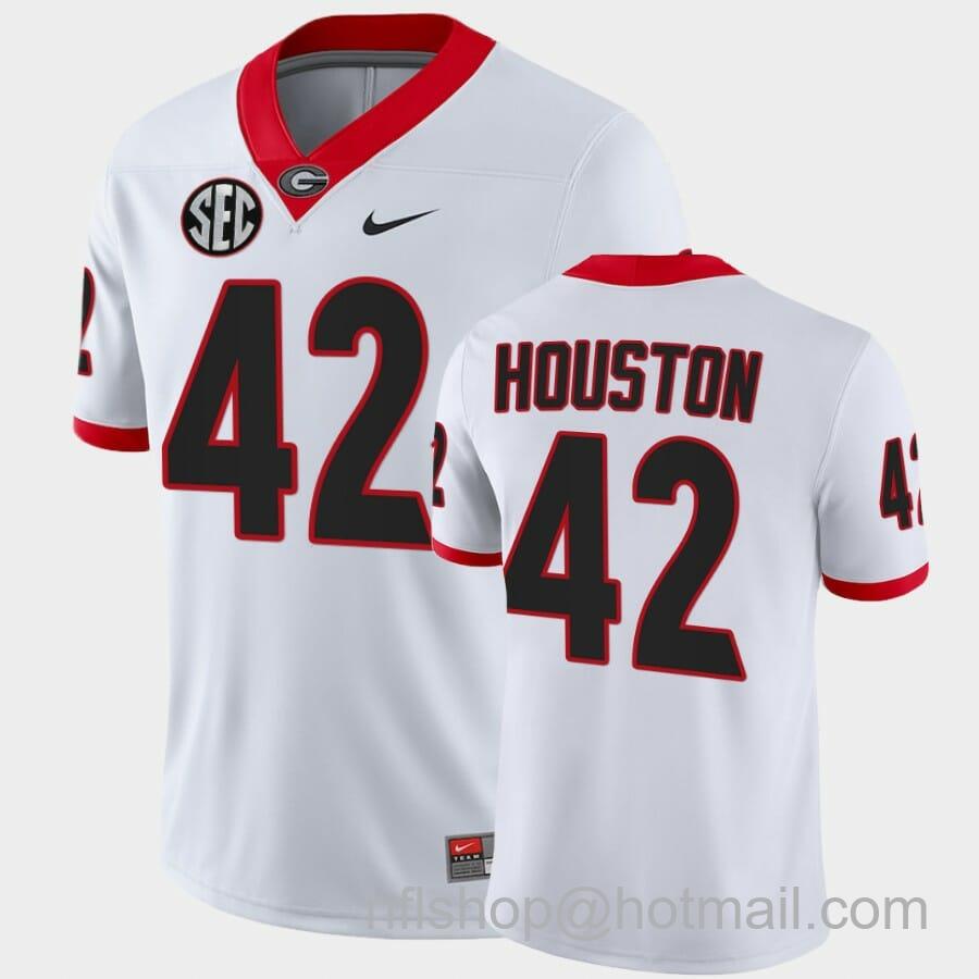 Men's Nike Georgia Bulldogs #42 Justin Houston White College Football Alumni Jersey