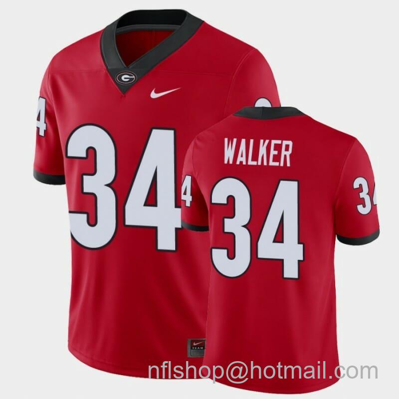 Men's Nike Georgia Bulldogs #34 Herschel Walker Red College Football Player Jersey