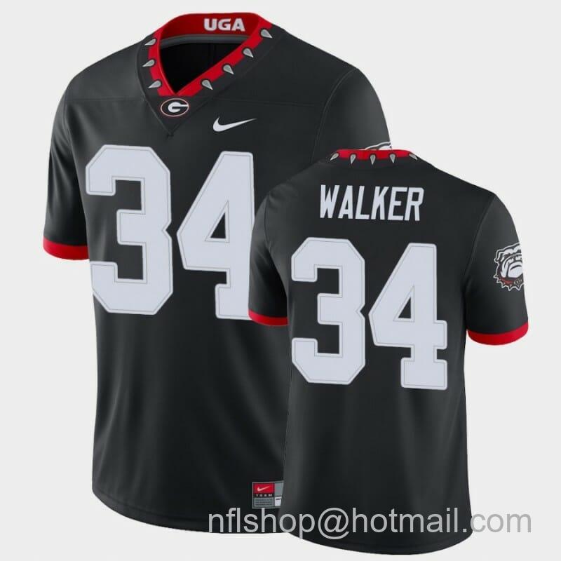 Men's Nike Georgia Bulldogs #34 Herschel Walker Black College Football Game Jersey