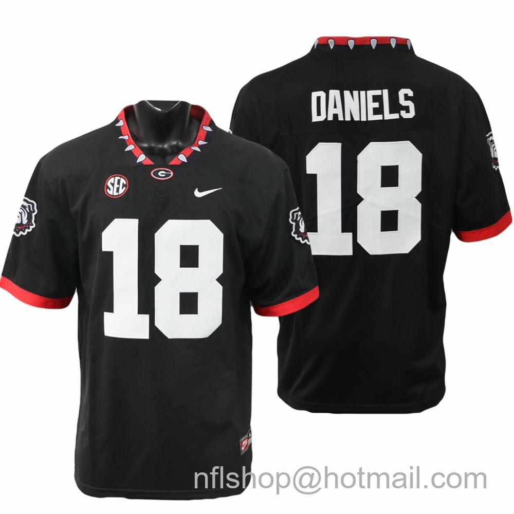 Men's Nike Georgia Bulldogs JT Daniels Jersey #18 College Football Game Black