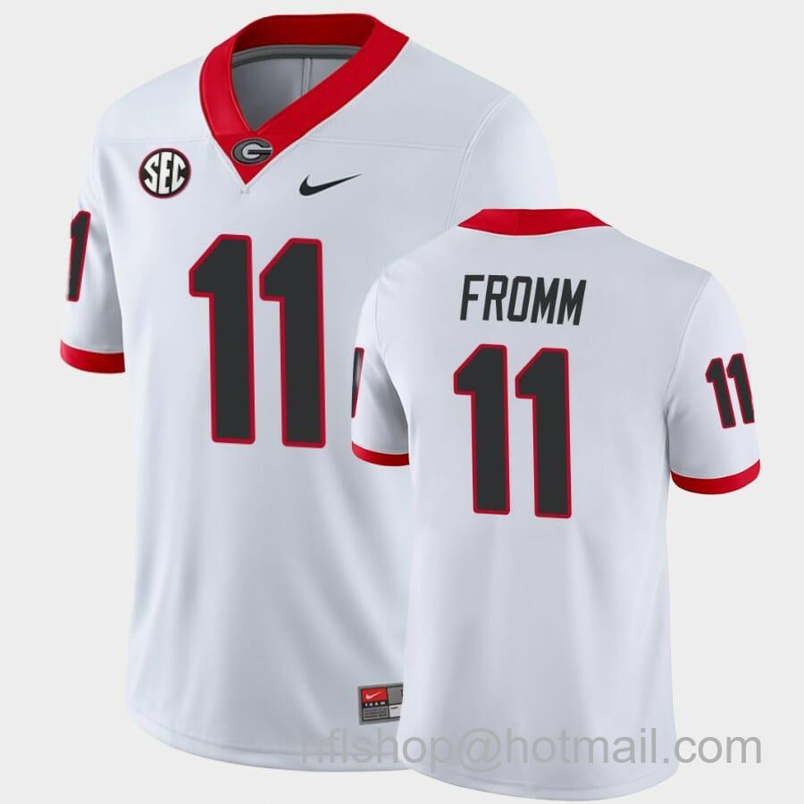 Men's Nike Georgia Bulldogs #11 Jake Fromm White College Football Away Game Jersey