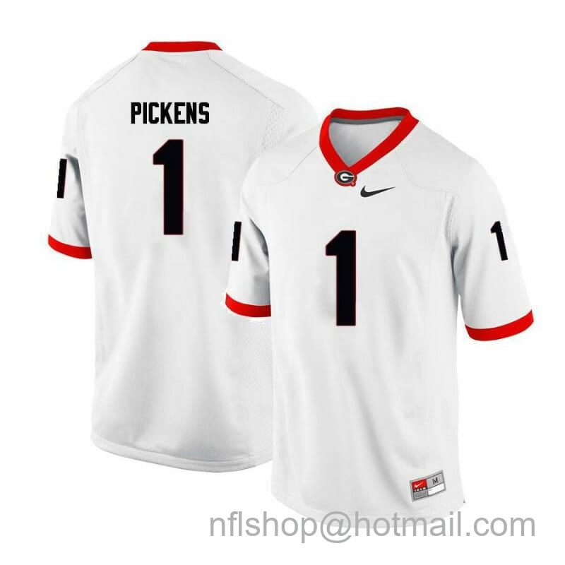 Men's Nike Georgia Bulldogs #1 George Pickens College Football Jersey Limited White