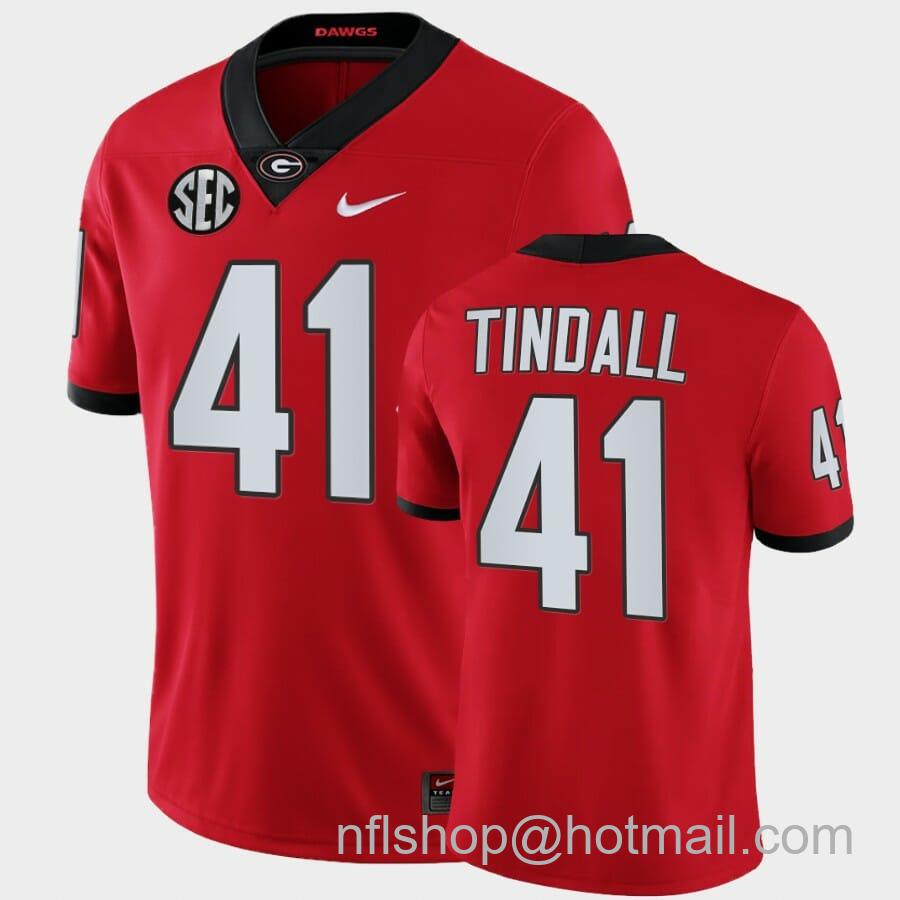 Men's Nike Georgia Bulldogs #41 Channing Tindall Red College Football Game Jersey