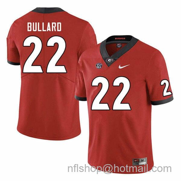 Men's Nike Georgia Bulldogs Javon Bullard Jersey #22 College Football Game Red