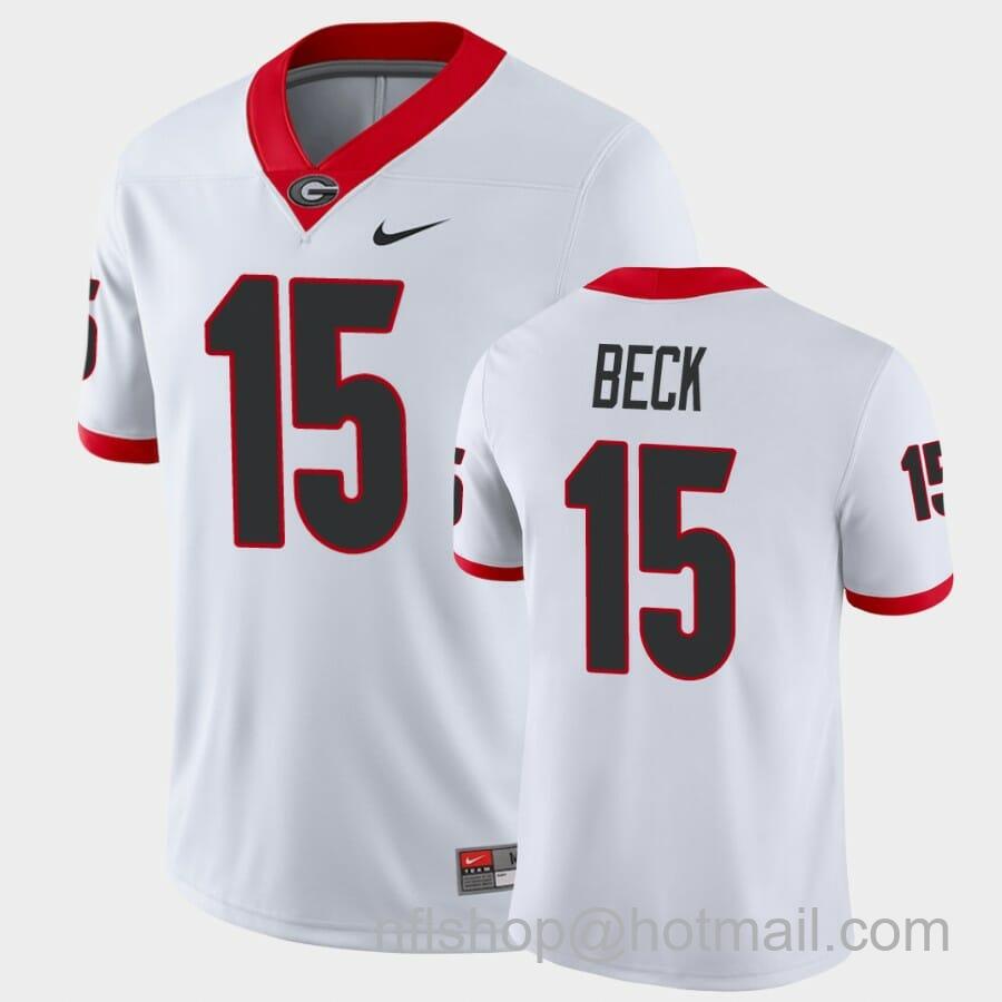 Men's Nike Georgia Bulldogs #15 Carson Beck White Game College Football Jersey