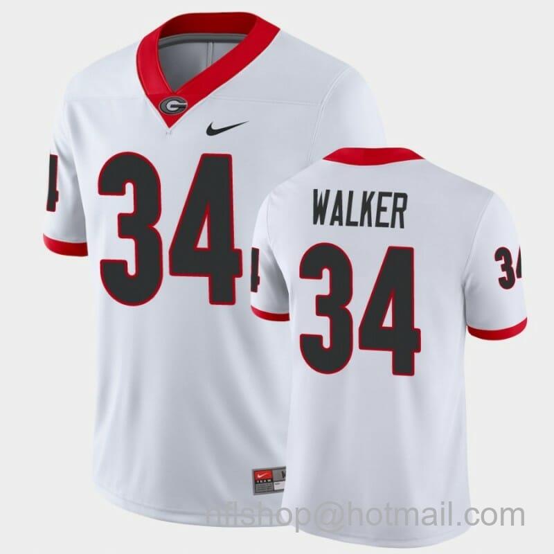 Men's Nike Georgia Bulldogs #34 Herchel Walker White NCAA College Football Jersey