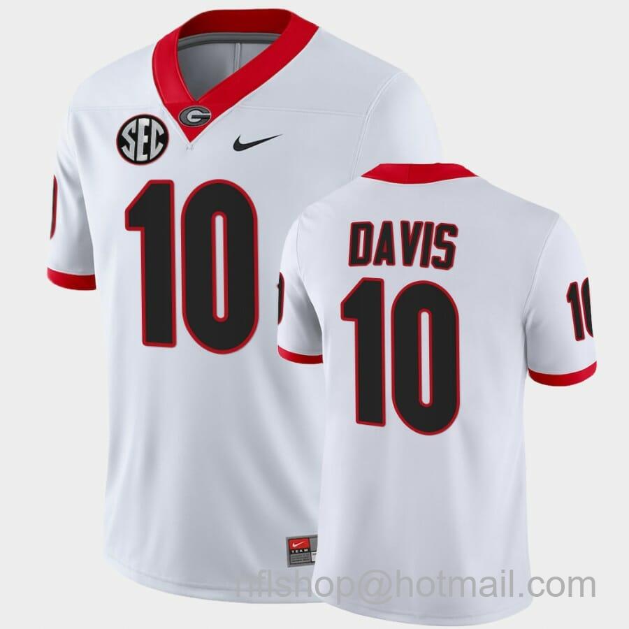 Men's Nike Georgia Bulldogs #10 Thomas Davis White College Football Alumni Jersey