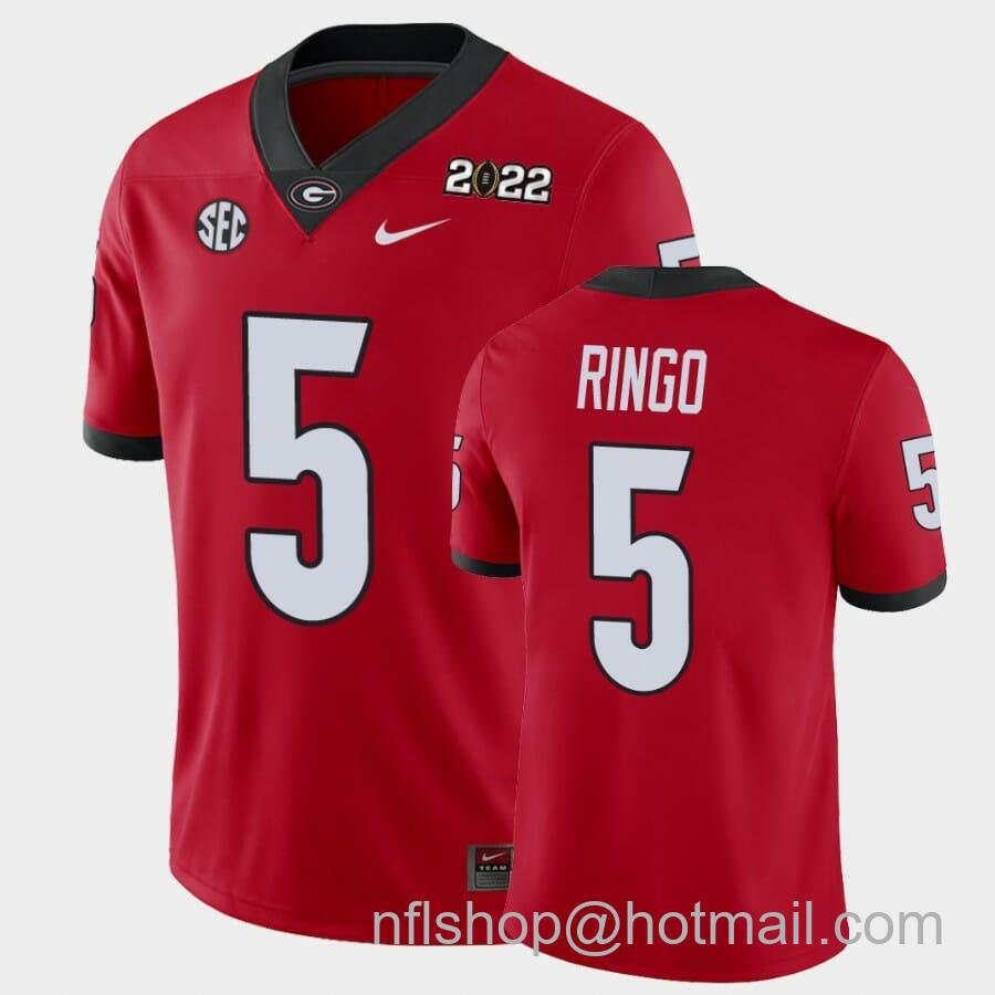 Men's Nike Kelee Ringo Jersey Georgia Bulldogs #5 Red 2021 National Champions Game