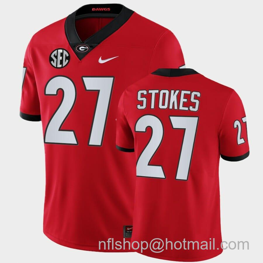 Men's Nike Georgia Bulldogs #27 Eric Stokes Red College Football Alumni Jersey