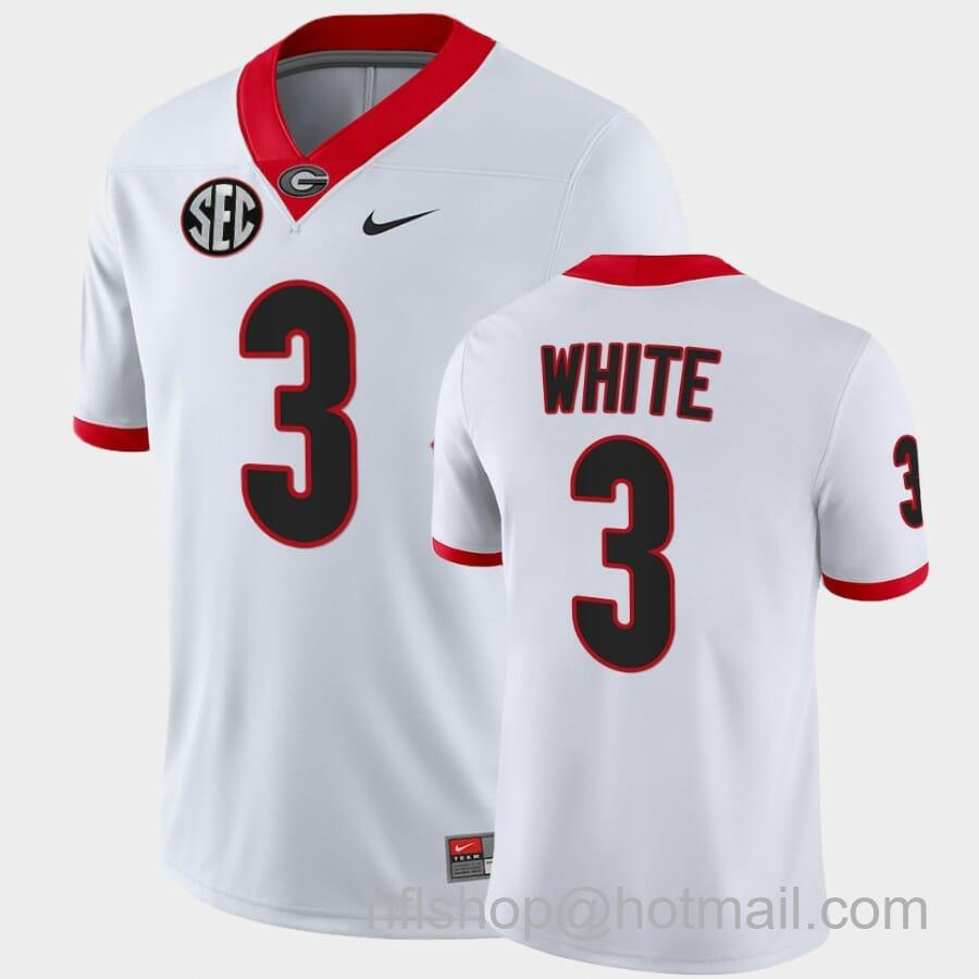 Men's Nike Georgia Bulldogs #3 Zamir White White College Football Game Jersey