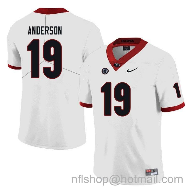 Men's Nike Georgia Bulldogs #19 Adam Anderson Game NCAA College Football Jersey