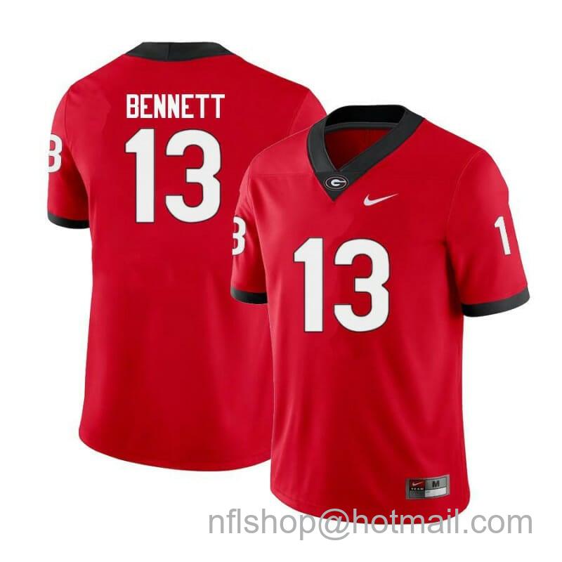 Men's Nike Georgia Bulldogs #13 Stetson Bennett Jersey College Football Limited Red