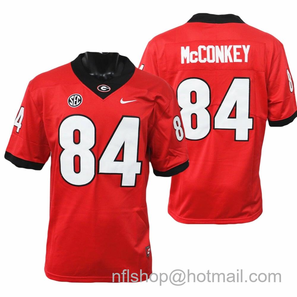 Men's Nike Georgia Bulldogs Ladd McConkey Jersey #84 College Football Game Red