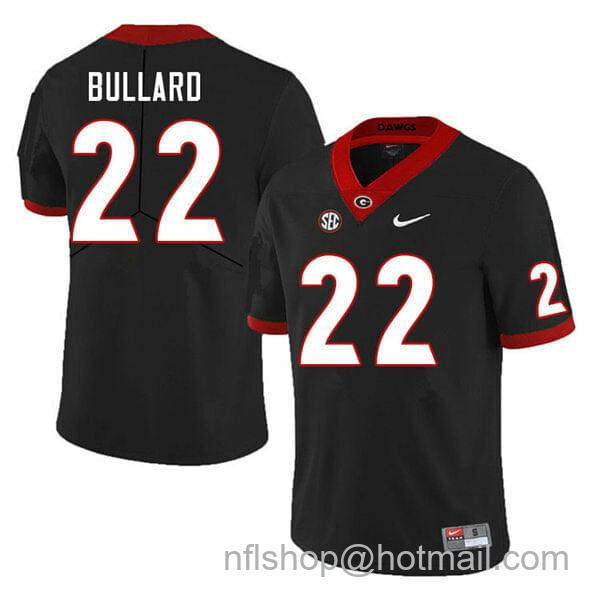 Men's Nike Georgia Bulldogs Javon Bullard Jersey #22 College Football Game Black