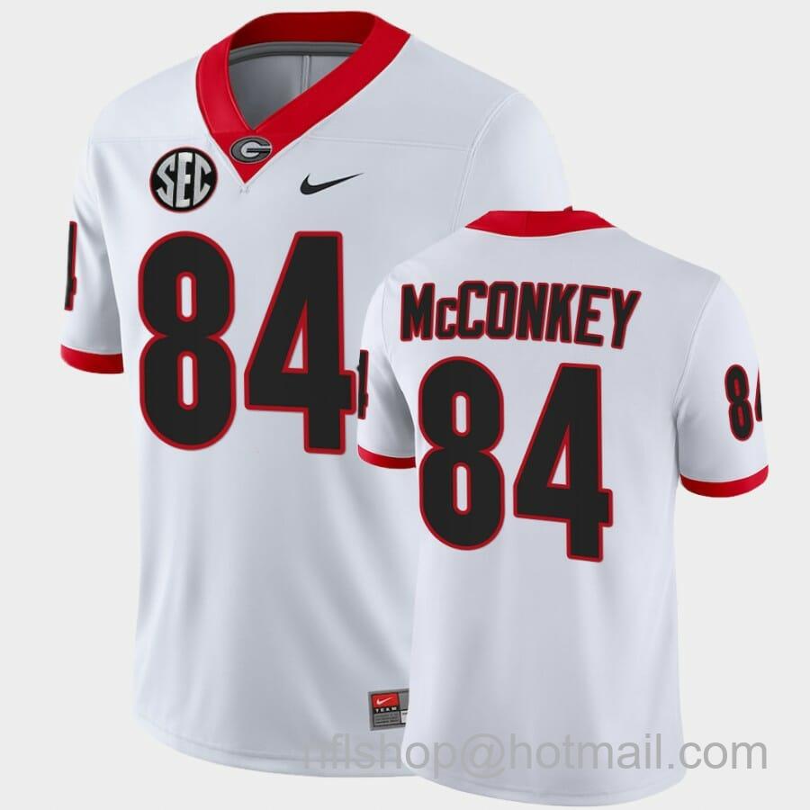 Men's Nike Georgia Bulldogs #84 Ladd McConkey Jersey White College Football Game