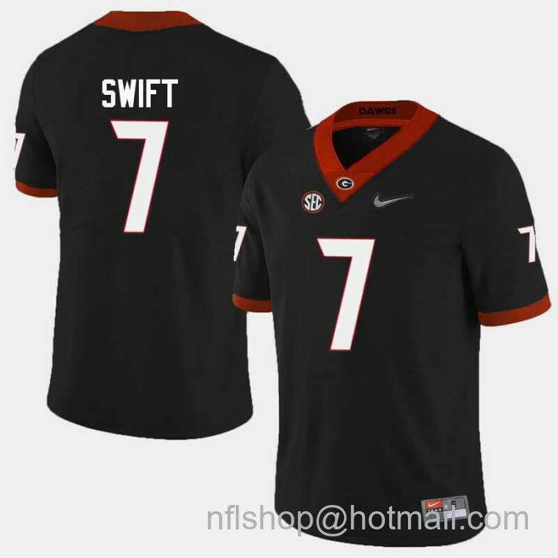 Men's Nike Georgia Bulldogs #7 DAndre Swift College Football Jersey Limited Black