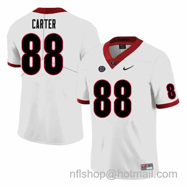 Men's Nike Georgia Bulldogs Jalen Carter Jersey #88 College Football Game White