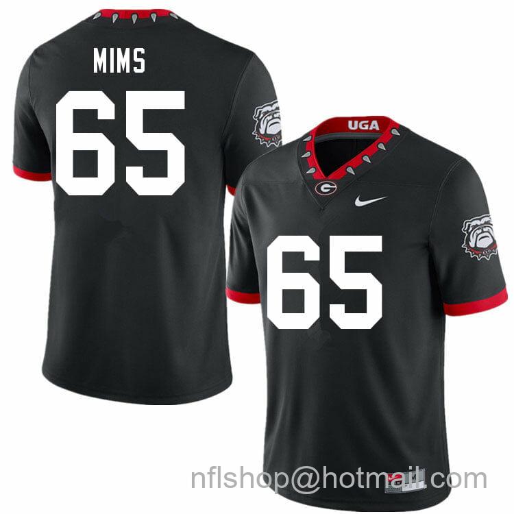 Men's Nike Georgia Bulldogs Amarius Mims Jersey #65 College Football Game Black