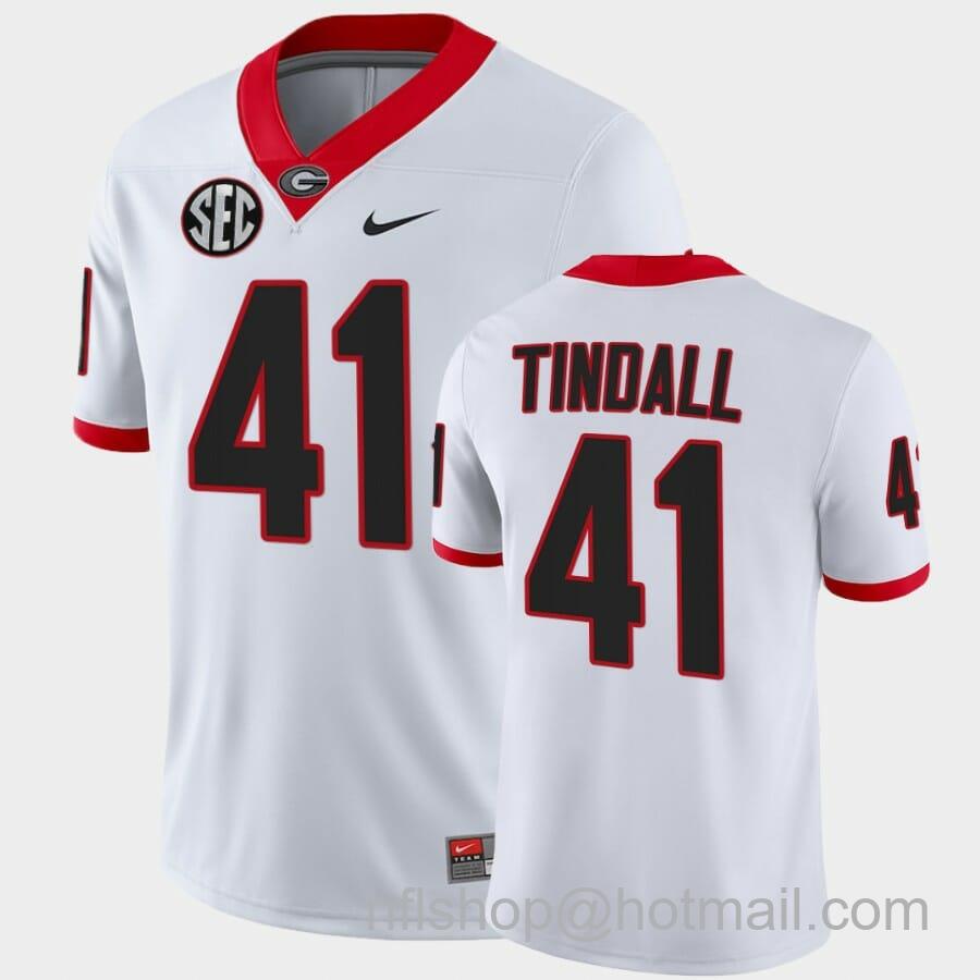 Men's Nike Georgia Bulldogs #41 Channing Tindall White College Football Game Jersey