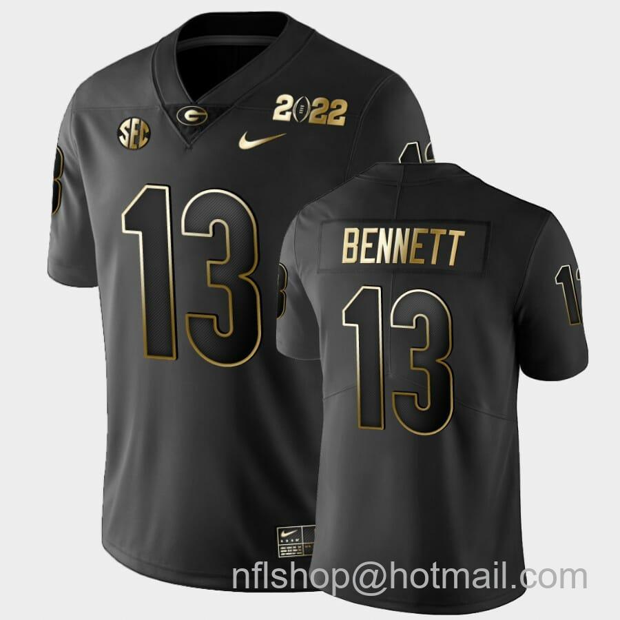 Men's Nike Georgia Bulldogs #13 Bennett Jersey Black 2021 National Champions Golden