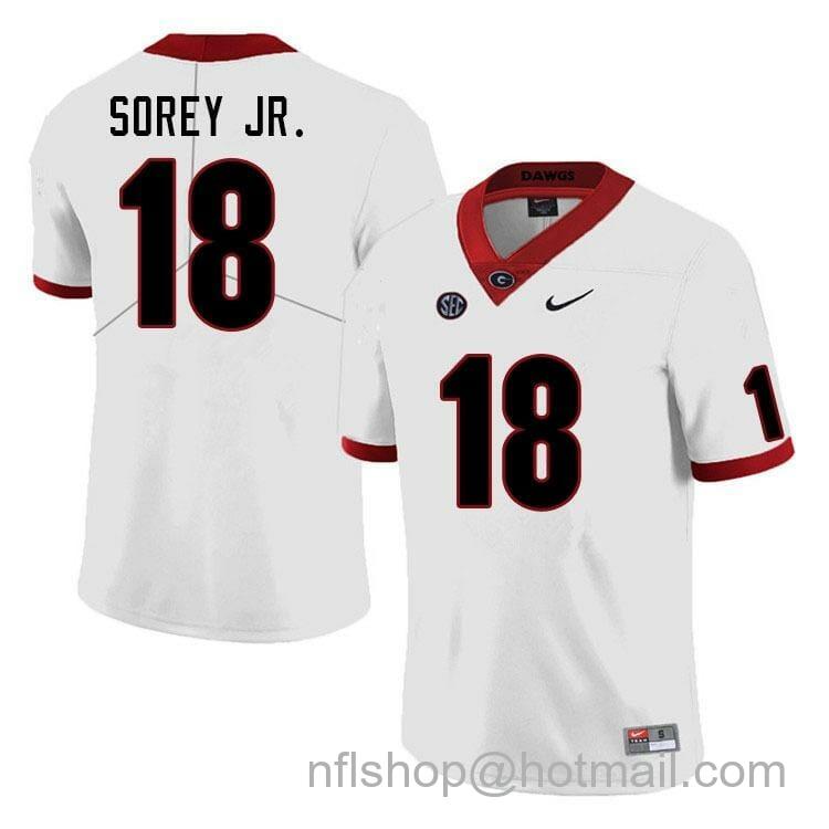 Men's Nike Georgia Bulldogs #18 Xavian Sorey Jr. Game College Football Jersey White