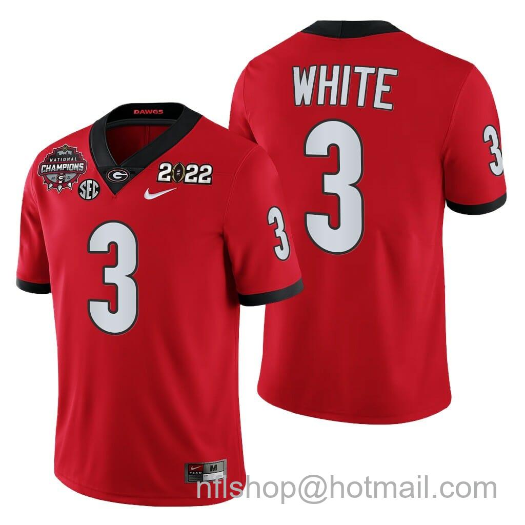 Men's Nike Georgia Bulldogs #3 Zamir White 2021-22 CFP National Champions Jersey Red