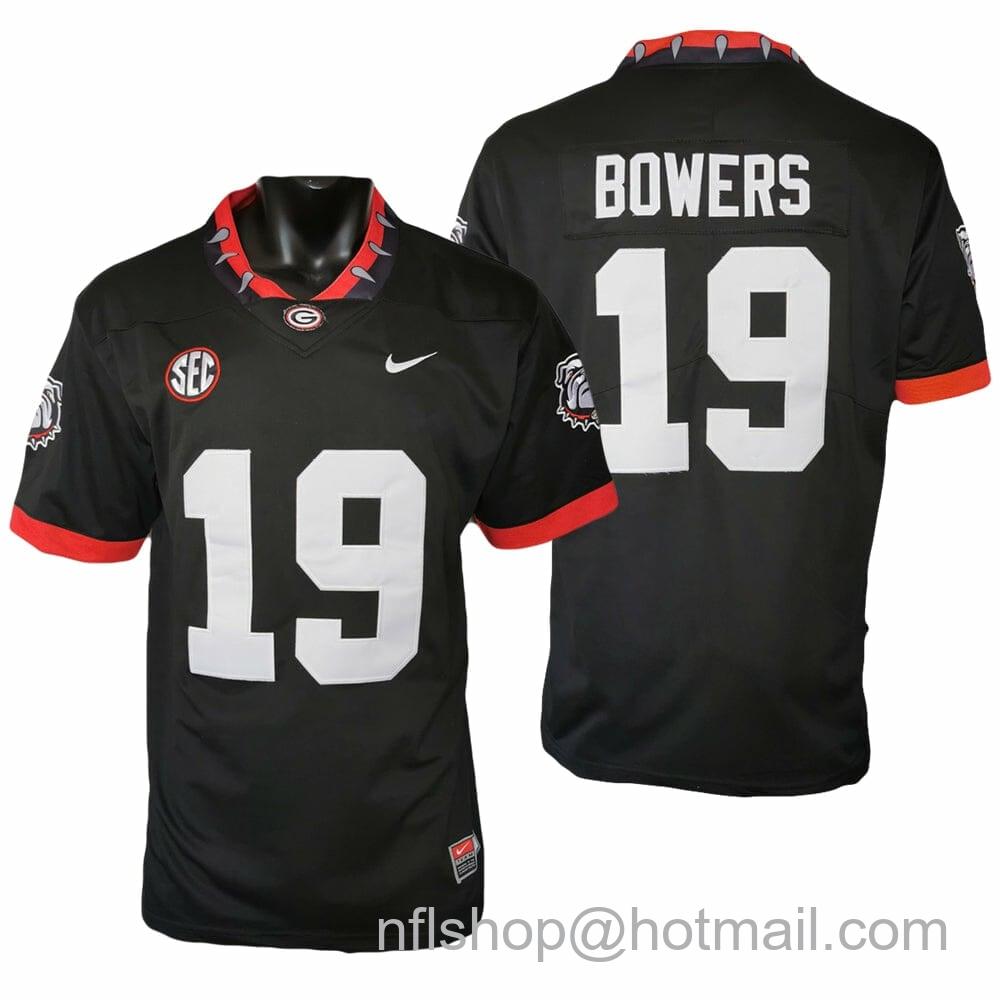 Men's Nike Georgia Bulldogs Brock Bowers Jersey #19 College Football Game Black