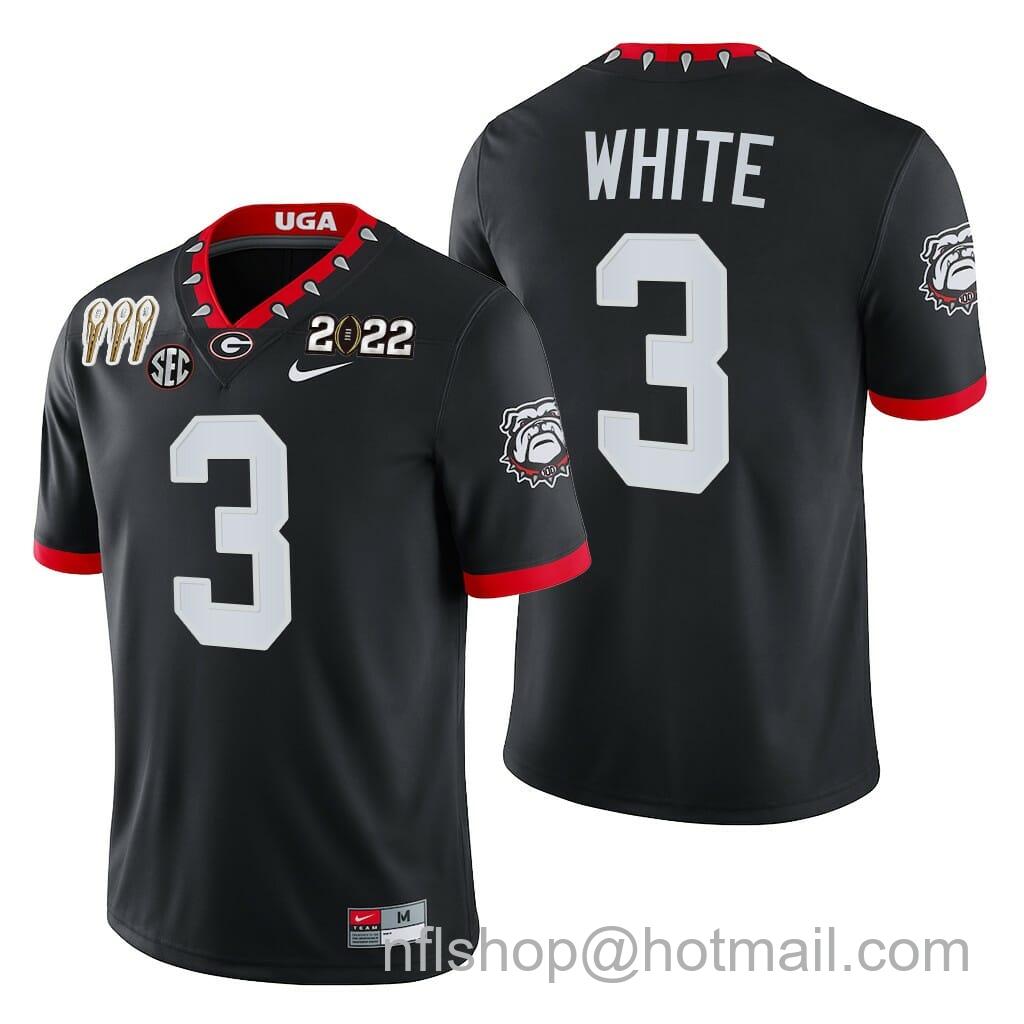 Men's Nike Georgia Bulldogs #3 Zamir White 3-Times CFP National Champions Jersey Black