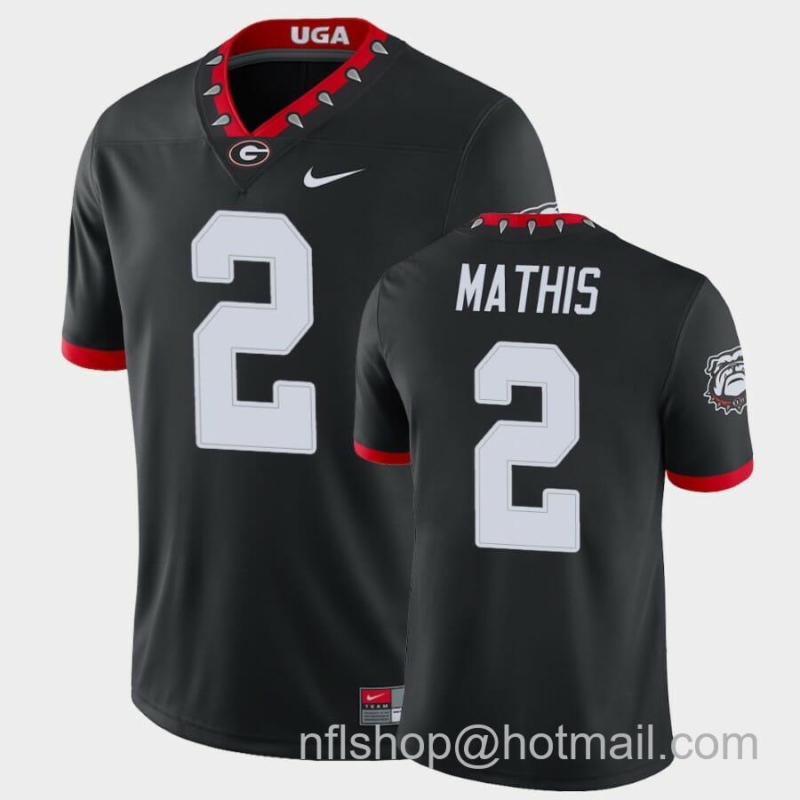 Men's Nike Georgia Bulldogs #2 DWan Mathis Black College Football Alternate Game Jersey