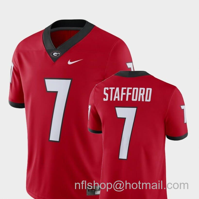 Men's Nike Matthew Stafford Jersey Georgia Bulldogs #7 Alumni Football Game Player Red