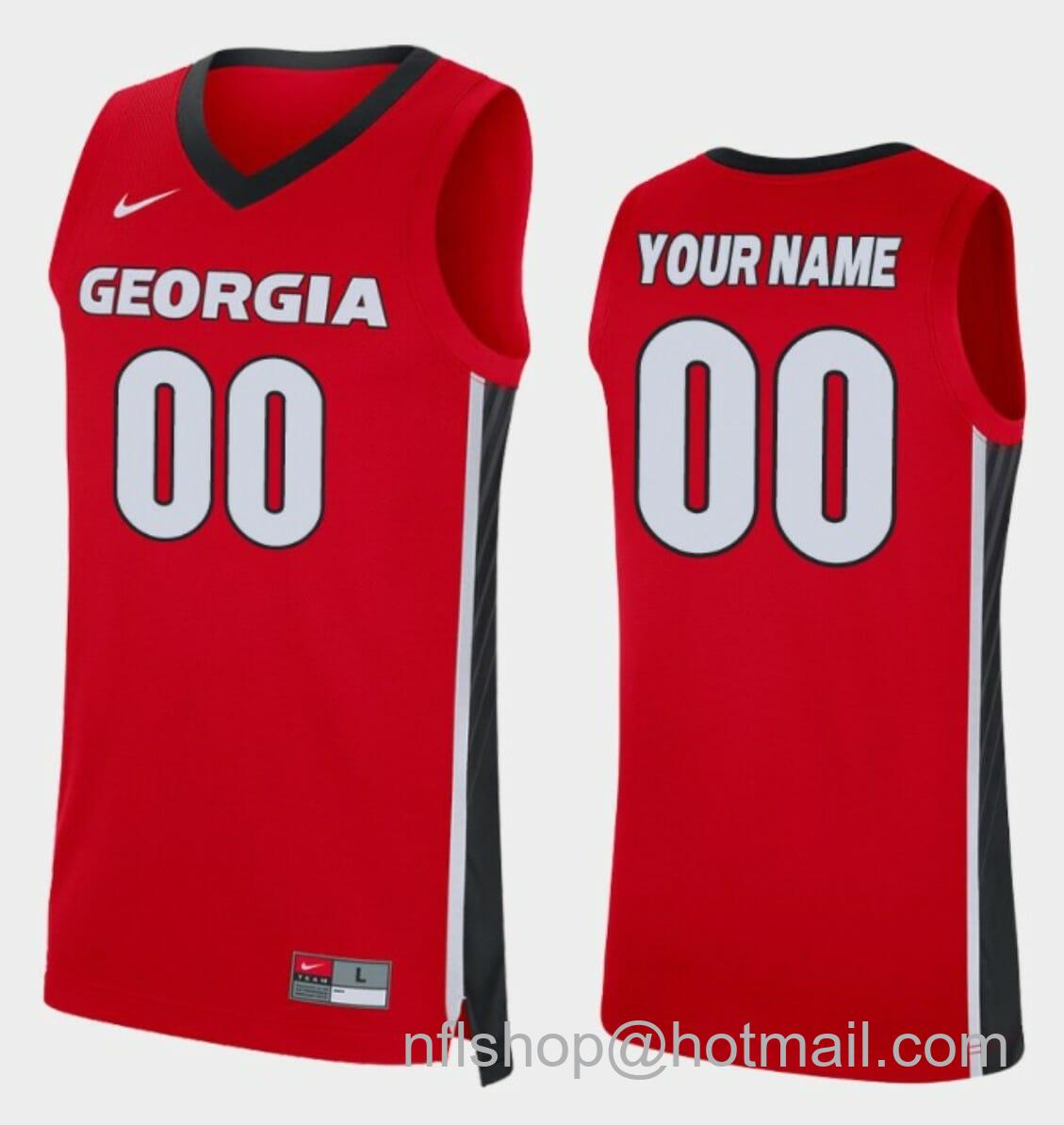 Men's Nike Custom Georgia Bulldogs Jersey Name And Number College Basketball Red