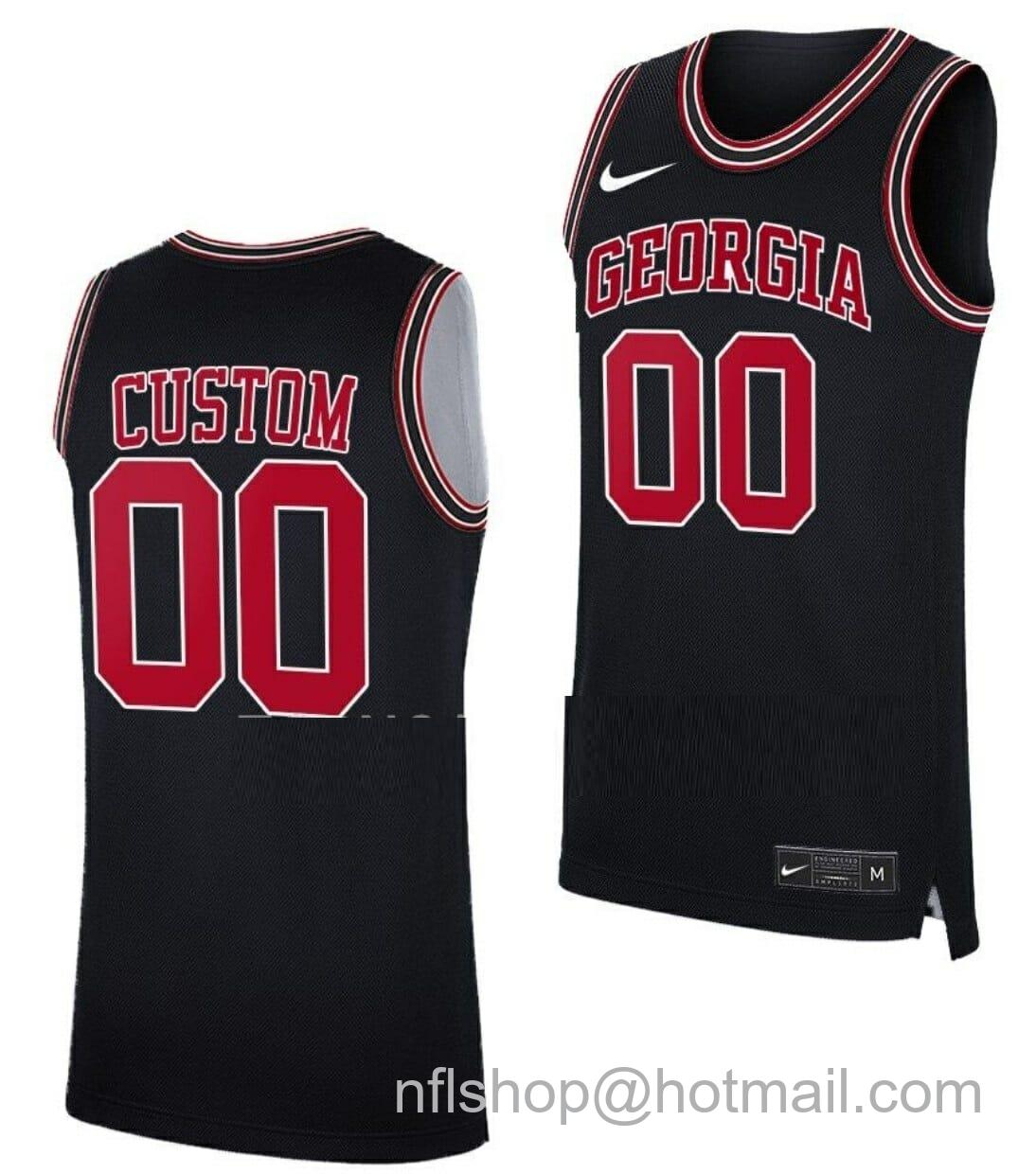 Men's Nike Custom Georgia Bulldogs Jersey Name And Number College Basketball Throwback Black